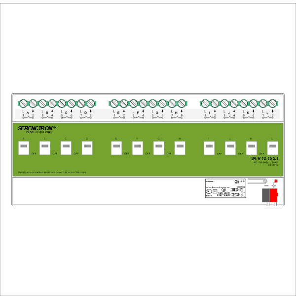 12路20A开关执行器,带电流检测功能 SR/R12.16.2.1